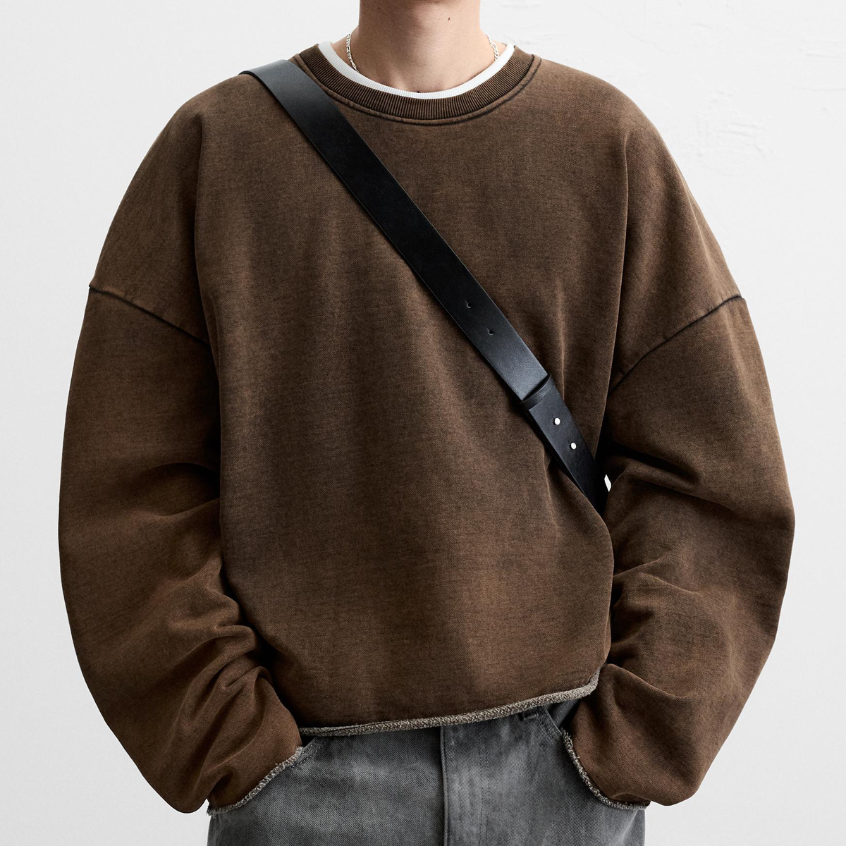 Sweatshirt cropped 440GSM unisexe – effet vintage streetwear | Stamped
