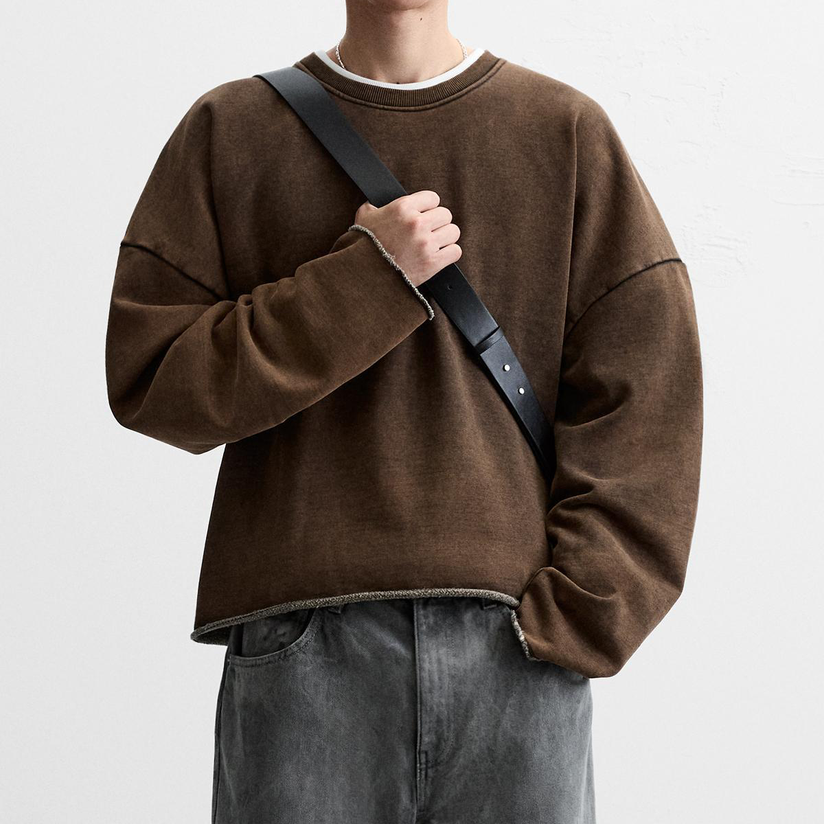 Sweatshirt cropped 440GSM unisexe – effet vintage streetwear | Stamped