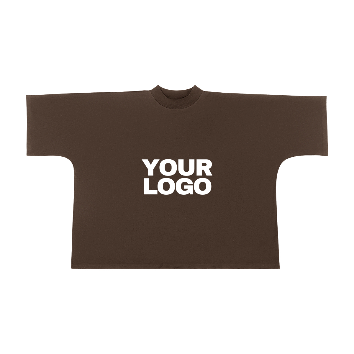 T-shirt personnalisé marron coupe large, imprimable dès 1 pièce