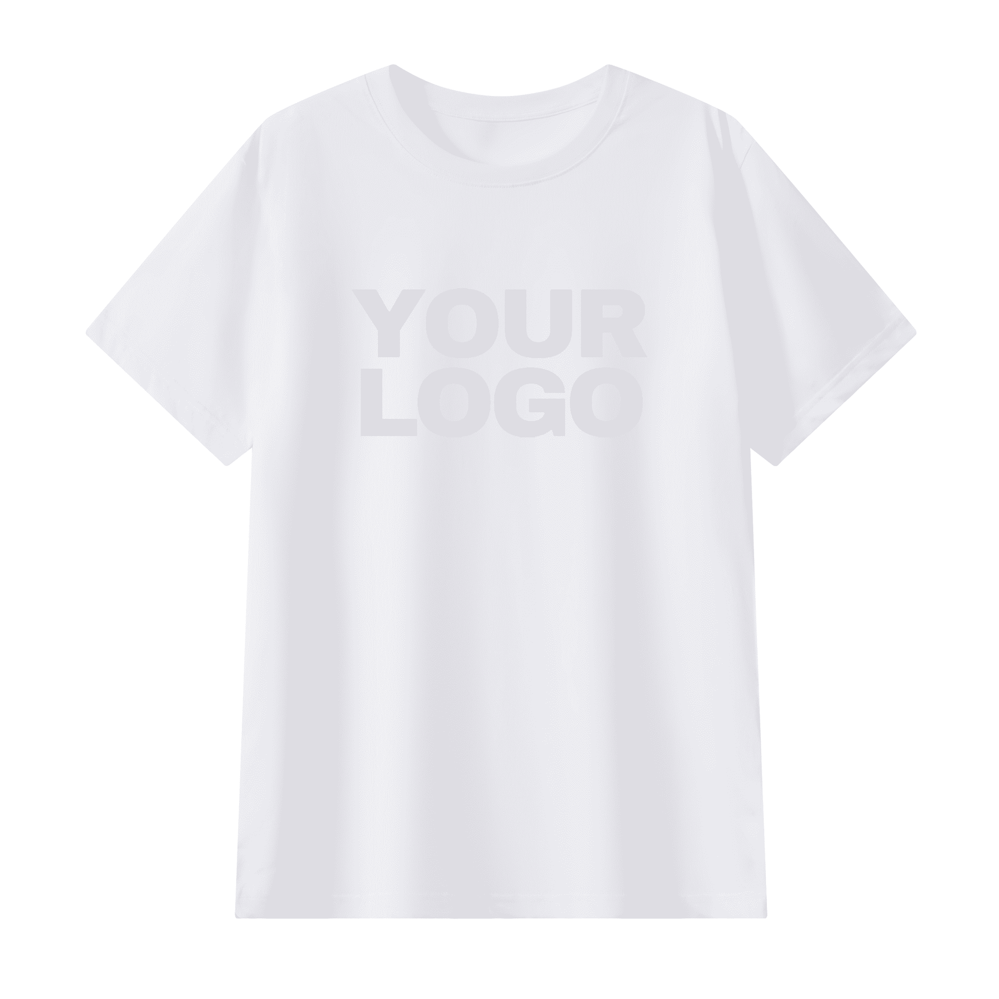 T-shirt blanc en coton 180g à personnaliser avec logo, coupe droite