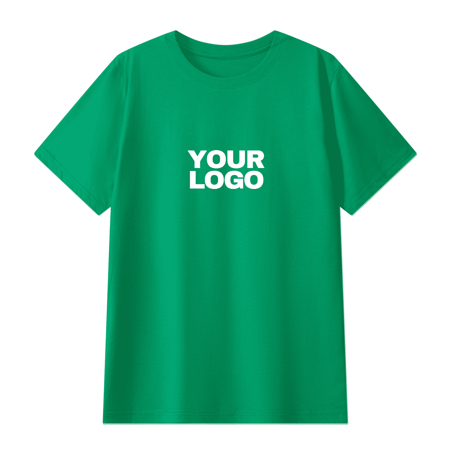 T-shirt vert personnalisable, coton épais, impression logo