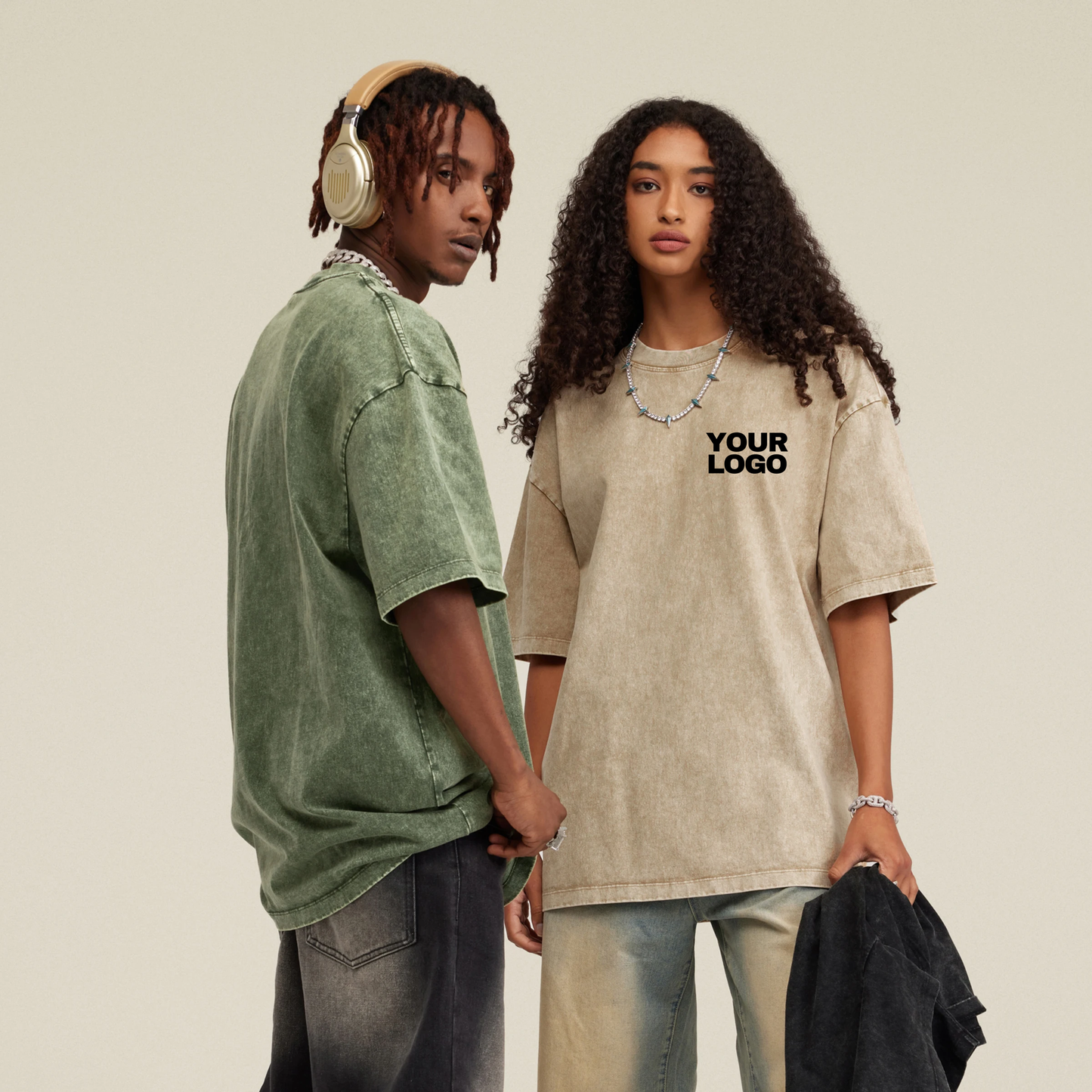 Unisex Oversized Snow Wash T-shirt(285GSM)